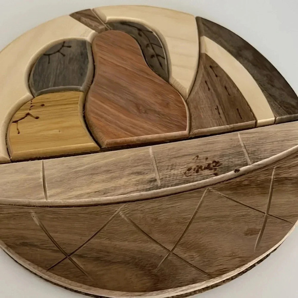 Wood  Carved Trivet - Picture 2 of 8